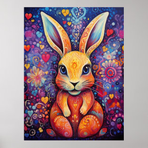 Sonnige Blume Herz lila Poster