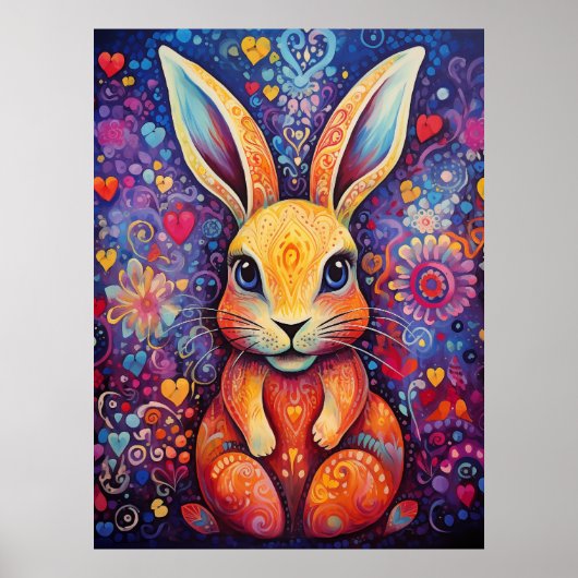 Sonnige Blume Herz lila Poster (Vorne)