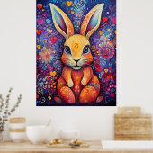 Sonnige Blume Herz lila Poster (Küche)