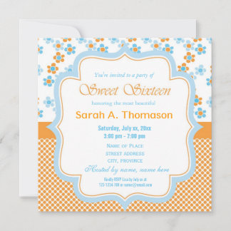 Sonnige Blume im Sommer Gelb 16 . Geburtstag Gebur Einladung