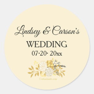Sonnige Blumenaufkleber Runder Aufkleber