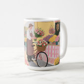 Sonnige Blumenstraßenszene Kaffeetasse (VorderseiteRechts)