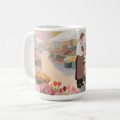 Sonnige Blumenstraßenszene Kaffeetasse (Vorderseite Links)