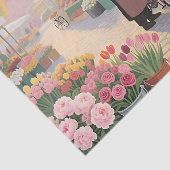 Sonnige Blumenstraßenszene Seidenpapier (Ausschnitt)