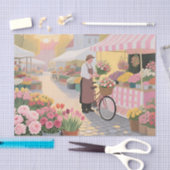 Sonnige Blumenstraßenszene Seidenpapier (Handwerk)