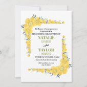 Sonnige Blüten, eine lebhafte Hochzeit der gelben  Einladung (Vorderseite)