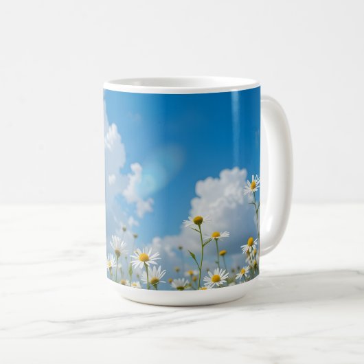 Sonnige Blütenblätter Kaffeetasse (VorderseiteRechts)