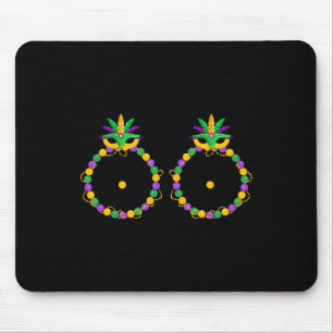 Sonnige Brust mit Perlen Nola Mardi Gras Fat Tuesd Mousepad