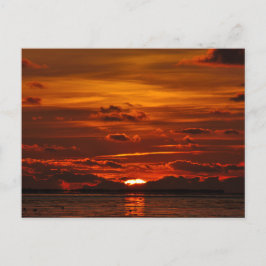 Sonnige bsgrüße mit schönem Sonnenuntergang Postkarte