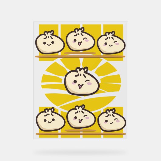 sonnige dim sum knödel  acrylschild (Vorderseite)