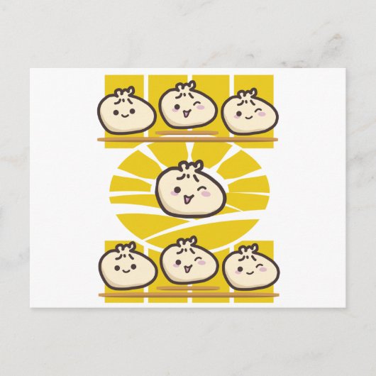 sonnige dim sum knödel  postkarte (Vorderseite)