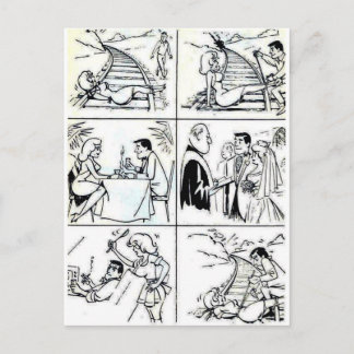 Sonnige Ehe/Verabred-Relationship-Zyklus Postkarte