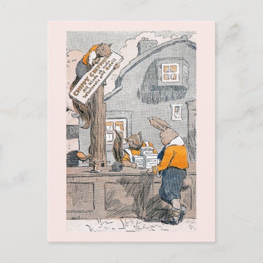 Sonnige Einkäufe von Nüssen aus Chipmunks Postkarte (Vorderseite)