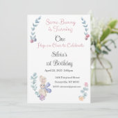 Sonnige Einladung, eins, Geburtstag, zwei, etwas s Einladung (Stehend Vorderseite)