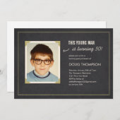 Sonnige Einladung zum Geburtstag mit einem alten F (Vorne/Hinten)