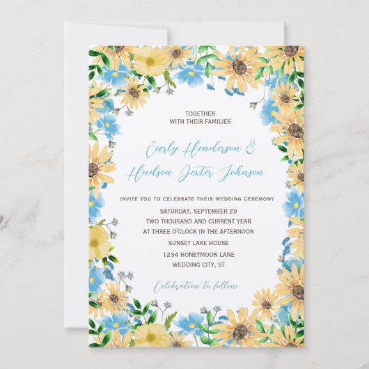 Sonnige Elegance Einladung (Vorderseite)