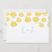 Sonnige Elegance Gelbe Rosen & Himmel Hochzeit Einladung (Rückseite)