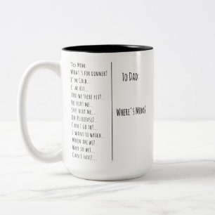Sonnige Eltern Geschenk für Mama, Ehefrau vorhande Zweifarbige Tasse