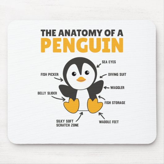 Sonnige Erklärung eines Pinguins die Anatomie Mousepad (Vorne)