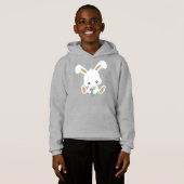 Sonnige Fahrt zur Schule, Niedlicher Hase, Bücher, Hoodie (Vorne ganz)