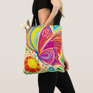 Sonnige flatternde Flora Tasche