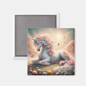 Sonnige Frühlingsblumen Unicorn Magnet (Vorderseite/Rückseite)