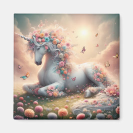 Sonnige Frühlingsblumen Unicorn Magnet