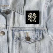 Sonnige Gänseblümchen-Blüte Retro-Gelbe Blume Button (Beispiel)