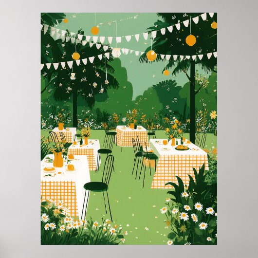 Sonnige Garten-Abschlussfeier Poster (Vorne)