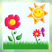 Sonnige Gartenansicht Fensteraufkleber (Blatt 3)