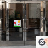 Sonnige Gartenansicht Fensteraufkleber (Büro Tür)
