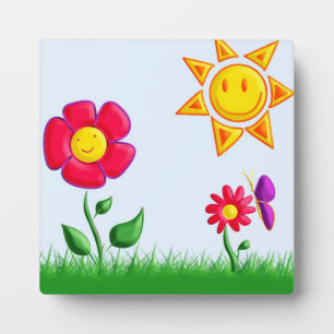Sonnige Gartenansicht Fotoplatte