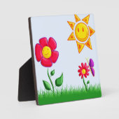 Sonnige Gartenansicht Fotoplatte (Vorderseite)