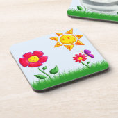 Sonnige Gartenansicht Getränkeuntersetzer (Linke Seite)