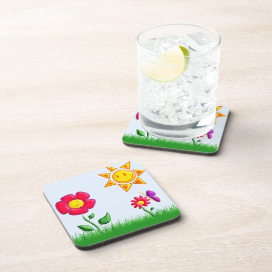 Sonnige Gartenansicht Getränkeuntersetzer (Rechte Seite)