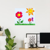 Sonnige Gartenansicht Poster (Heimbüro)