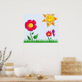 Sonnige Gartenansicht Poster (Küche)