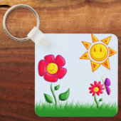 Sonnige Gartenansicht Schlüsselanhänger (Vorderseite)