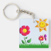 Sonnige Gartenansicht Schlüsselanhänger (Vorderseite)