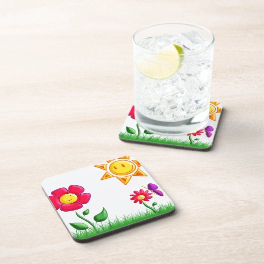 Sonnige Gartenansicht Untersetzer (Rechte Seite)