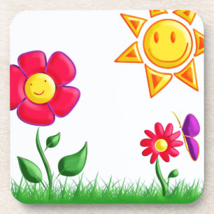 Sonnige Gartenansicht Untersetzer
