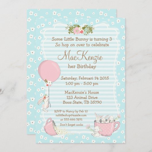 Sonnige Geburtstagsfeier Einladung (Vorne/Hinten)