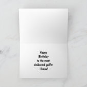 Sonnige Geburtstagskarte für Golfer Karte (Innenseite)