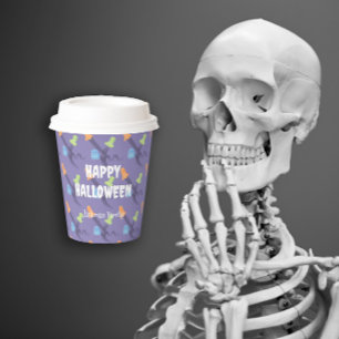 Sonnige Geister auf der Insel. Halloween Pappbecher