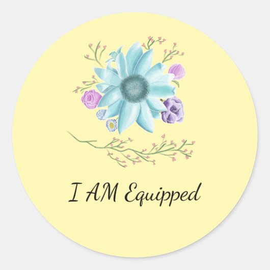 Sonnige gelbe Aufkleber Inspirational Ich bin ausg (Vorderseite)