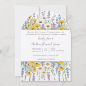 Sonnige Gelbe Elegance Liebe Wildblume Einladung (Vorderseite)