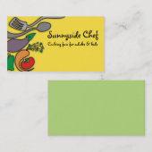 Sonnige gelbe GemüseKochgerätgeschäfts-Karten Visitenkarte (Vorne/Hinten)