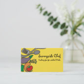 Sonnige gelbe GemüseKochgerätgeschäfts-Karten Visitenkarte (Stehend Vorderseite)