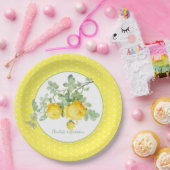 Sonnige Gelbe Rosen Blumen Elegante Hochzeit Pappteller (Party)