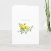 Sonnige Gelbe Rosen Blumenbeete Hochzeit Einladung (Rückseite)